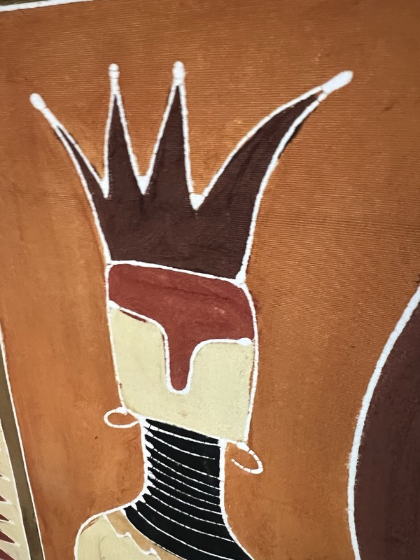 Vibrant African Tribal Art Painting Large 57 x 50.5 Inch Signed by Vasenda gallery