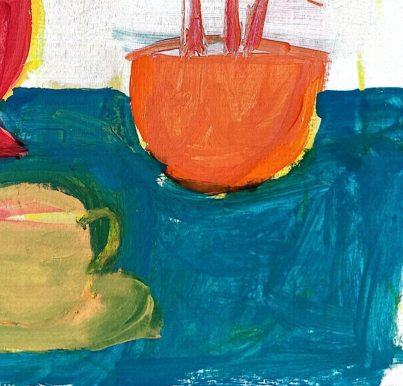 Original Abstract Still Life Acrylic 12x12 Wood Panel Painting, Holly Hammond gallery