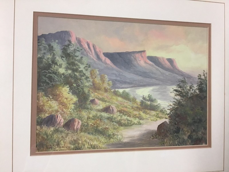 Landscape Gouache British Artist Archer Stanley? Well Framed gallery