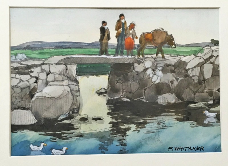Frederic Whitaker Original Watercolor «Scenes of Mexico» Pictured In Biography