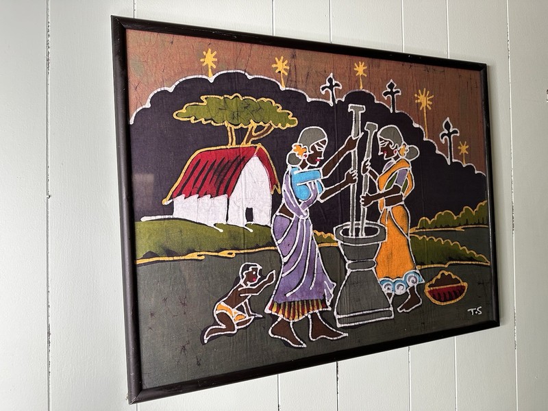 Warli Rice Paste Canvas Folk Art India 25x19" gallery
