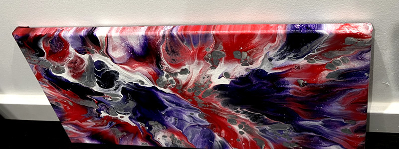 Purple, Red, Silver & White Abstract Art 20 X 10 Canvas gallery