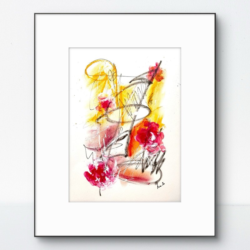 Original Abstract Expressionism 9×12 Playful Paper Handmade Signed Fine Art 21