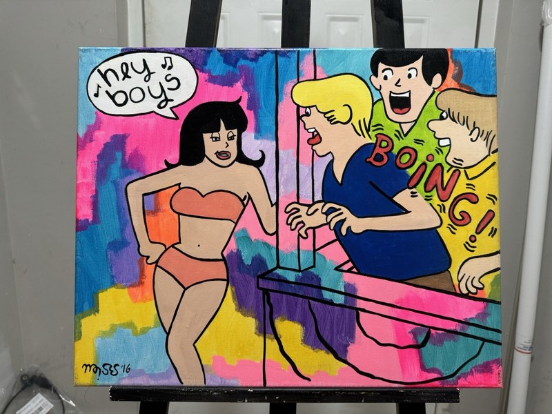 CatDaddyDollars Original Pop Art Archie Comic Bikini Babe Veronica 20×16 inches