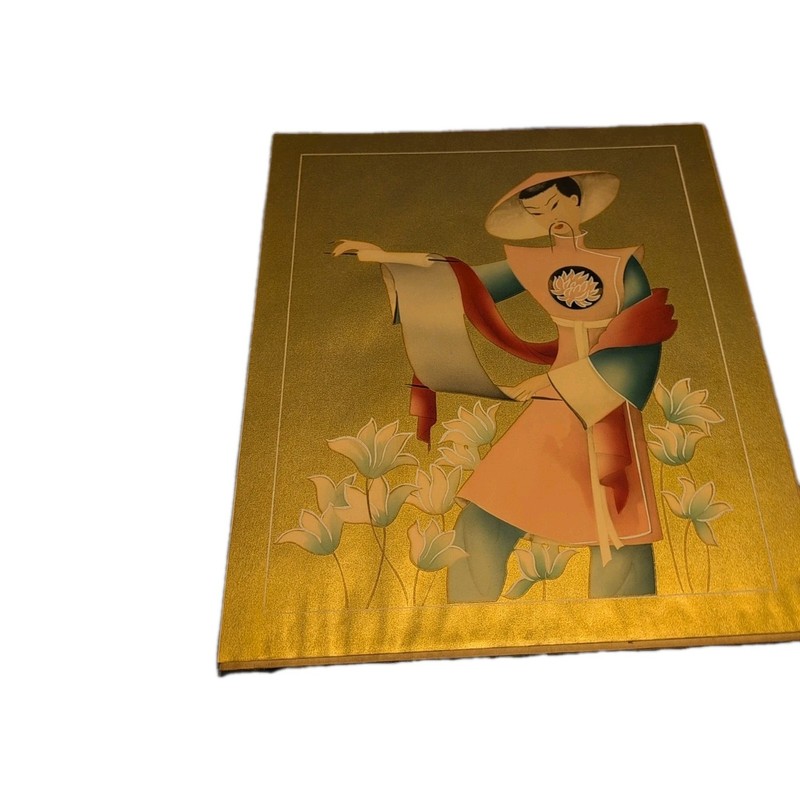 2 Gold Asian Painting | Bernard Picture Co., Inc. N.Y.C Watercolor/Handcrafted gallery