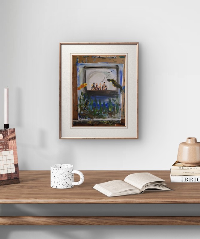 People Aquarium Modern Expressionist Original Abstract Canvas gallery
