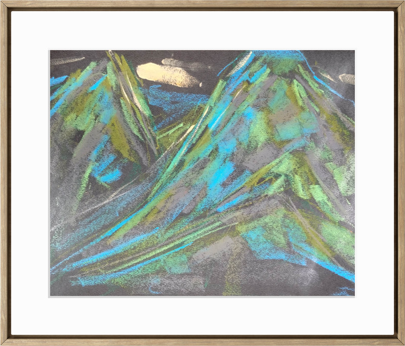 Original Abstract 11×14 Painting Acrylic Mountains Earth Tones On Paper