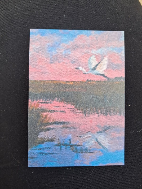 *PRINT* ACEO Bird Landscape Painting | Mini Art Card | Heartandhorizonart