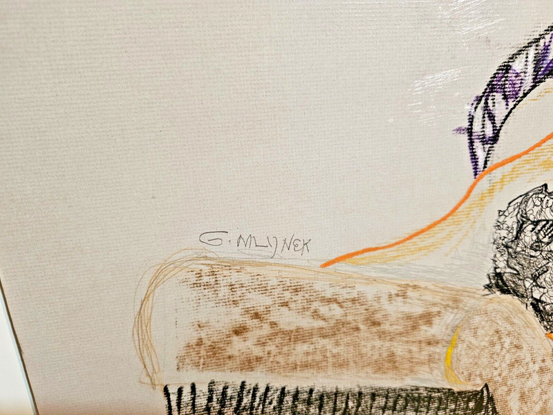 '04 ABSTRACT PAINTING by CELEBRATED ALBUQUERQUE NM ARTIST GERRY MLYNEK DRAW #7 gallery