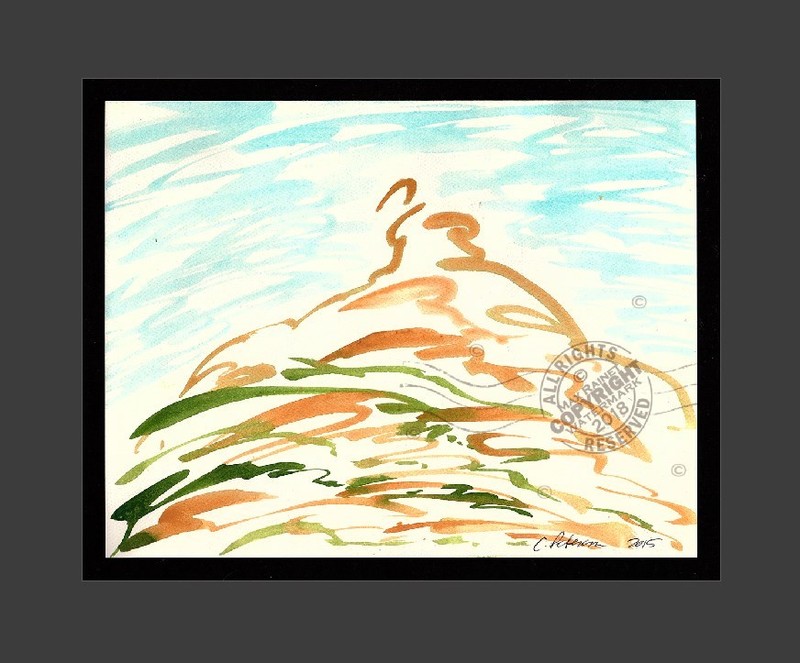 Looking to Top of Hill Ojai 2015 Contemporary Art Abstract PAINTING SIGNED gallery