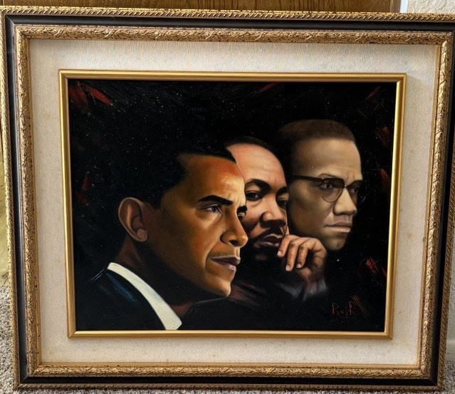 One of A Kind Oil Painting – Barack Obama, Martin Luther King Junior, Malcolm X
