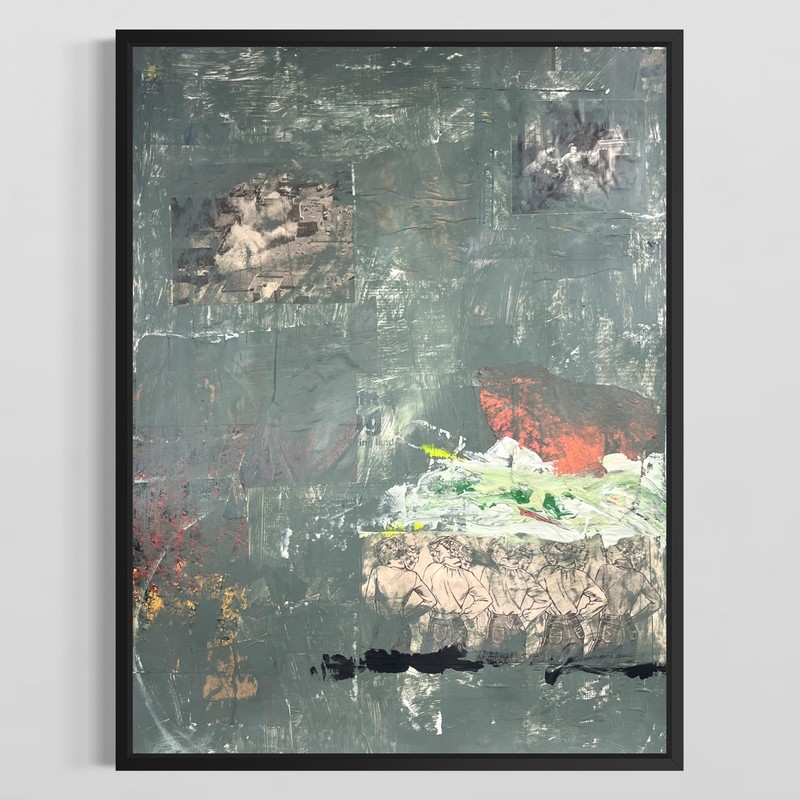 Original Mixed Media Abstract Modern Art Painting 18×24 «Scansorial» Signed