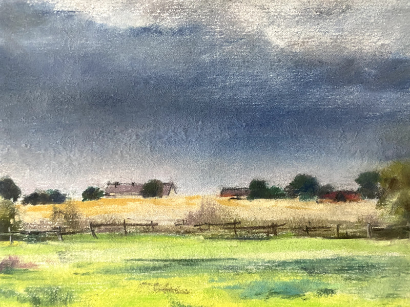 Franz Ehmke 1928-2018 Ddr Painter Trees In Landscape Blankenfelde Meadows Sky gallery