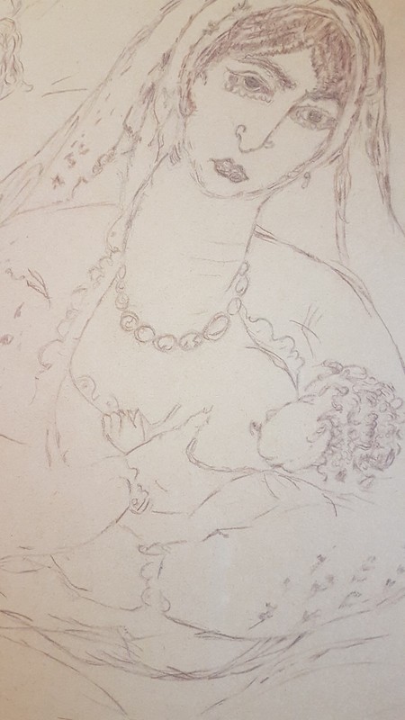 Reuven Rubin – Mutter mit Sohn, Zeichnung, signiert gallery