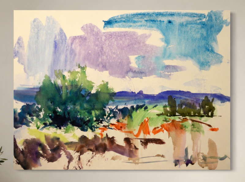 Jay Jack Jung (b. 1955) Original Landscape Watercolor Painting | Signed OOAK