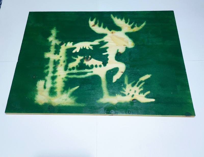 Moose painting Cabin Decor