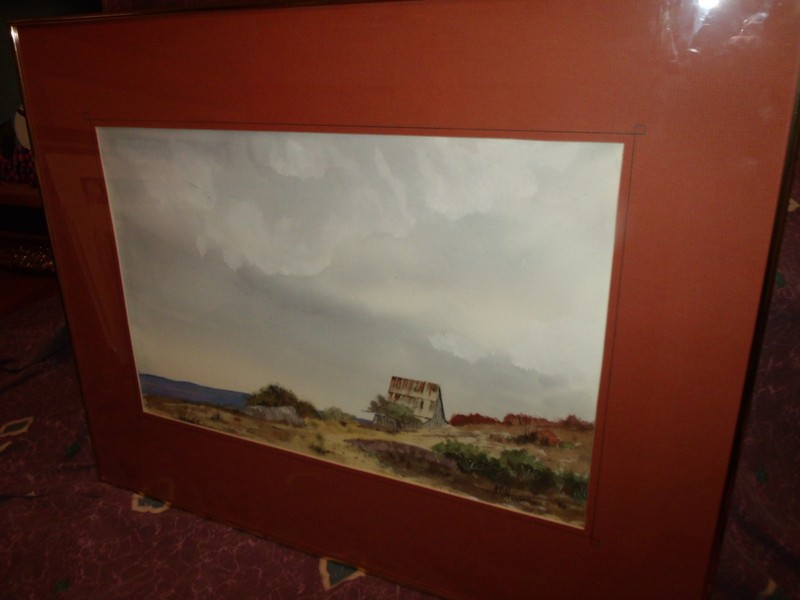 Original 1988 R.C. Hurmence West Texas artist Southwestern art Watercolor
