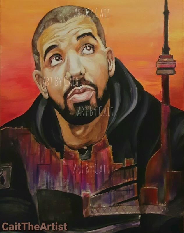 Drake Painting Original 16″x20″