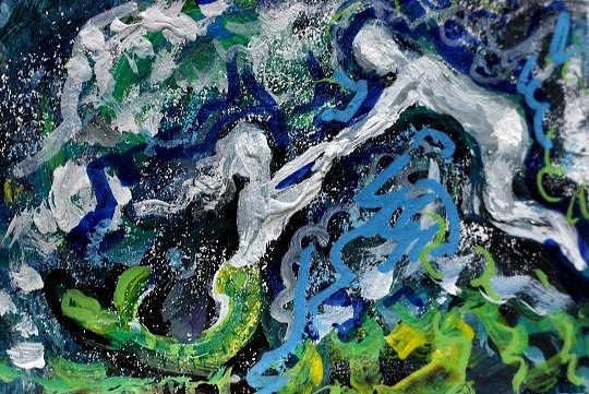 ACEO Original Painting TWIN FLAME Energy Soul Union Self Consciousness Dream ART