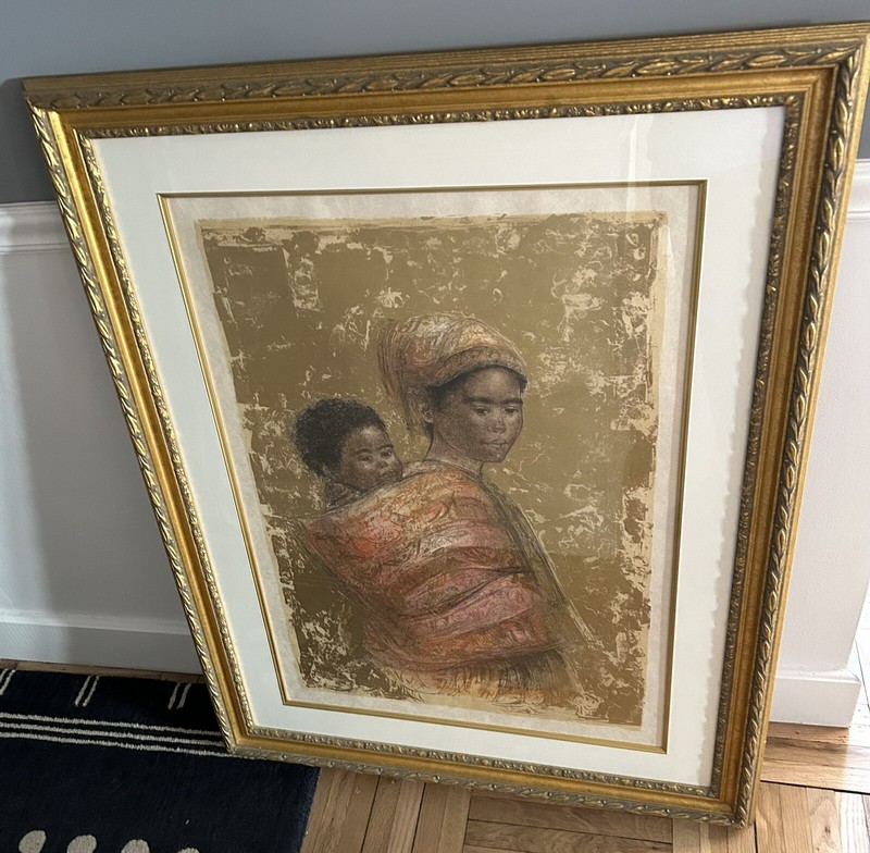 SCARCE- "DAHILIA AND CHILD" SIGNED 'EDNA HIBEL ARTISTS PROOF" ORIGINAL OIL/COA gallery
