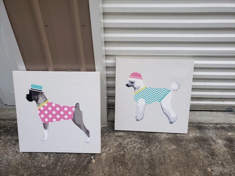 Pottery Barn Oil Paintings Canvas Of DOGS Kids Room