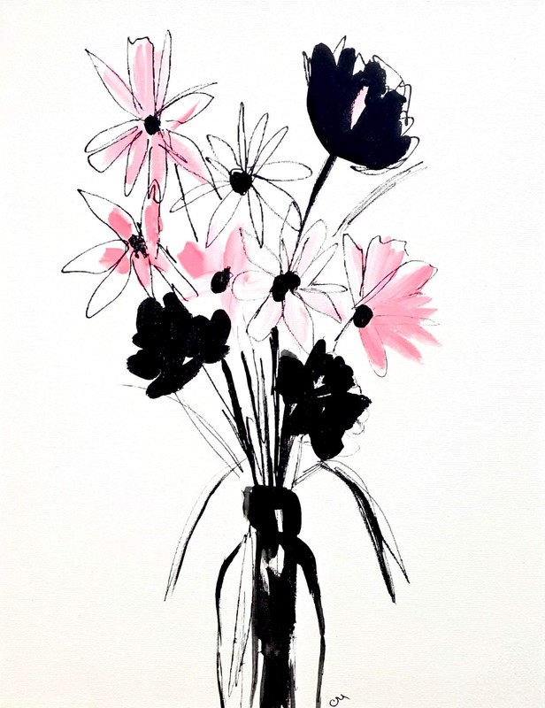 Original Abstract 11x14 Botanical Painting Acrylic Canvas Wall Art Home Decor gallery