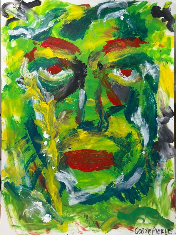 GOOSEPICKLE #30 Woman Nature 11×14 In Impressionism Original Modern Paper Art