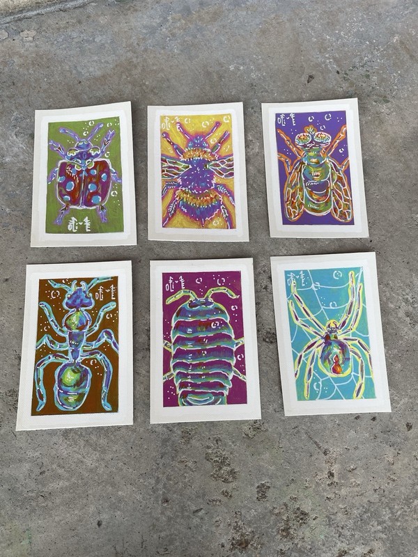 ACEO Original Artwork- Bug Out! Series Card 3 of 6 by Olive Makenzie gallery
