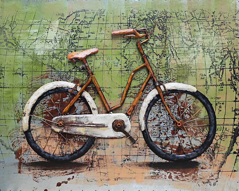 Popular LRG Bicycle art decoration 3D modern wall art painting quality custom me