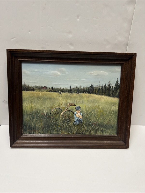 Nancy Johnson CALIFORNIA ARTISTS PAINTING VINTAGE Canvas 15×12