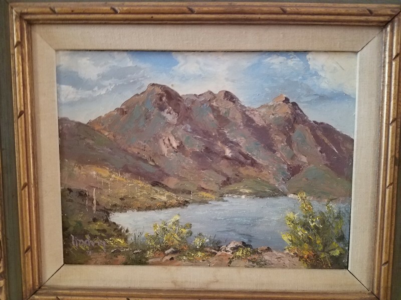 Leona Lindvig «Horseshoe Lake» Arizona Original Desert Landscape Oil Painting