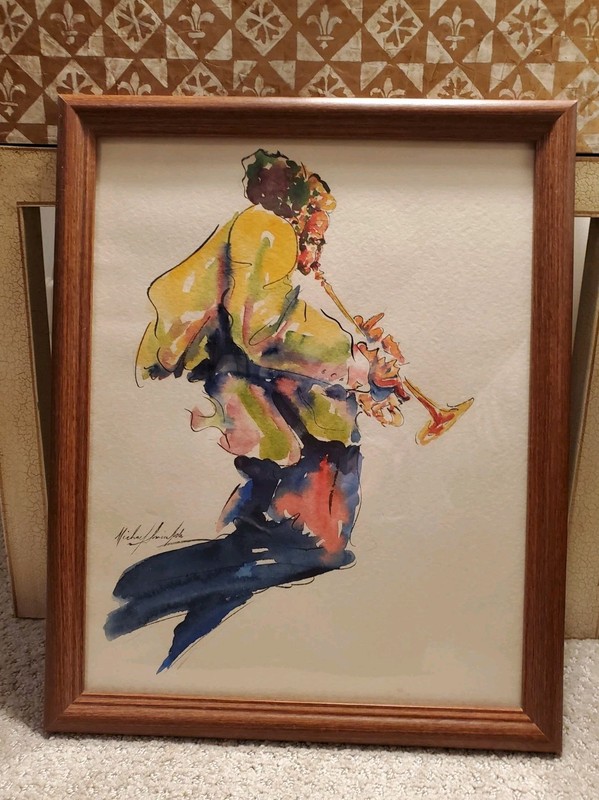 Trumpet Michael Smiroldo, Watercolor Painting, 12″ x 15″ jazz