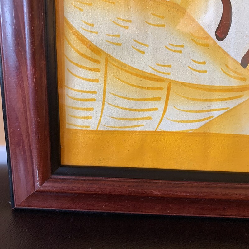 Haiti Original Abstract Modern Oil On Canvas African Couple in Yellow J.C Martin gallery