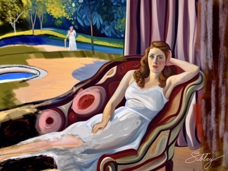 Original Art 8×10 “Reclining Woman” Signed Art Print, Limited Edition