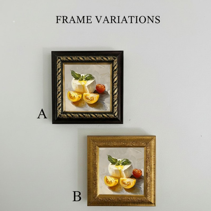 Original Handmade Still Life Oil Painting of Lemon and Cheese for Kitchen Wall gallery
