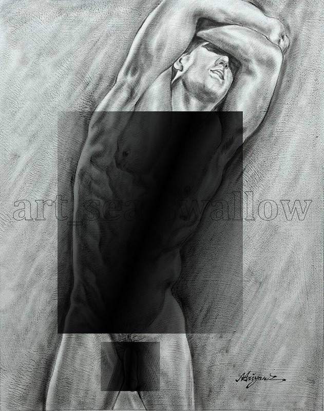 Original painting art male 100%hand-painted Oil dry brush on canvas 12x16in 7380
