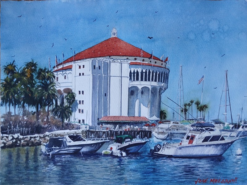 Original Painting in Watercolor "Catalina Islan California” 16"x 12" NOT A PRINT