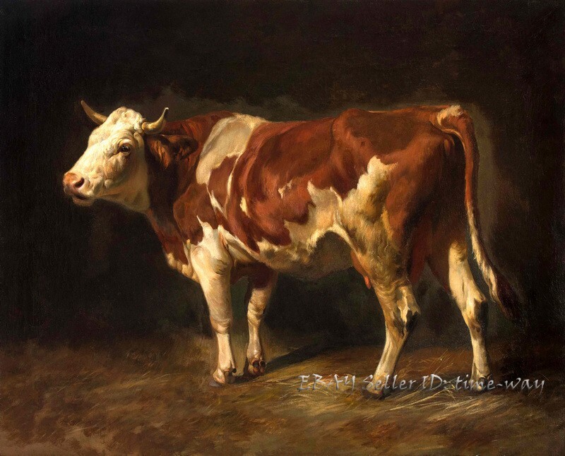Cow Classical Oil painting Wall Art Giclee Printed on Canvas P1834