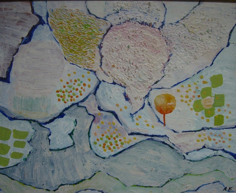 Oil painting Abstract Composition Flowers Botany Modern Art Monogr. A.K. gallery