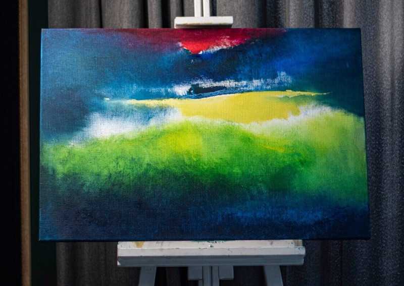 Contemporary artist Olga Zilberte Signed Original Painting Oil on Canvas60x90 sm