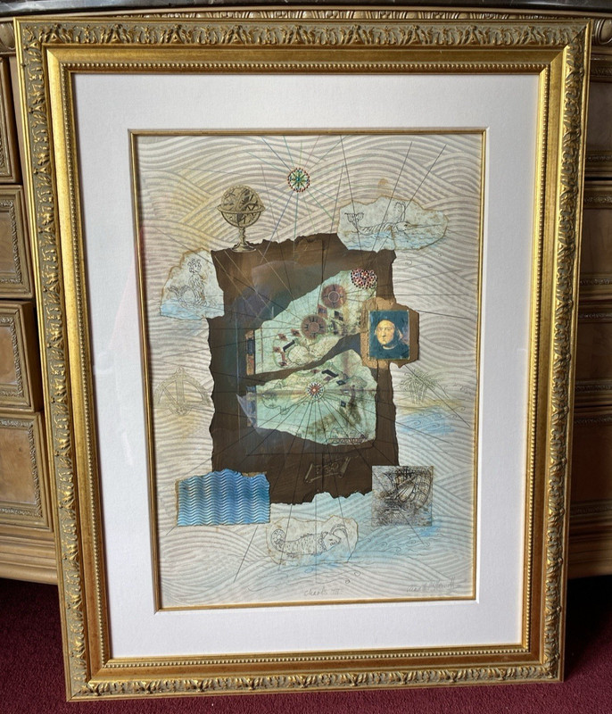 «Charts III» Original Artwork By Annabel Hewitt. Signed. Mixed Media. 38×30.