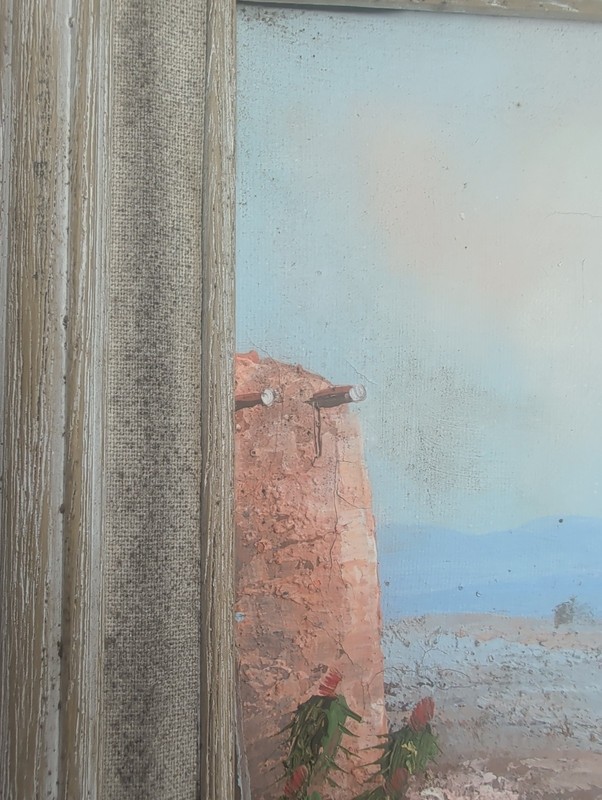 Original Oil Painting In Need Of Restoration From Mexico gallery