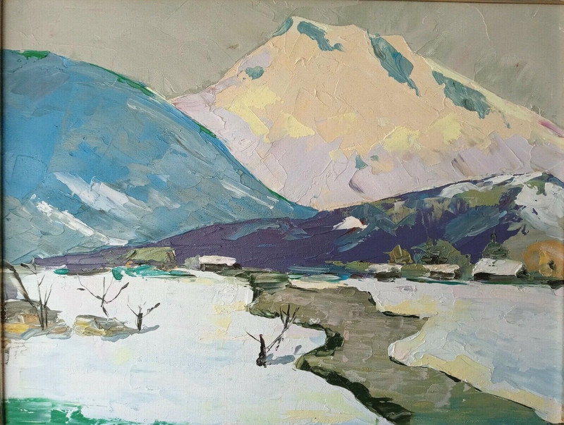 Winter Landscape/1991/Signed Painting
