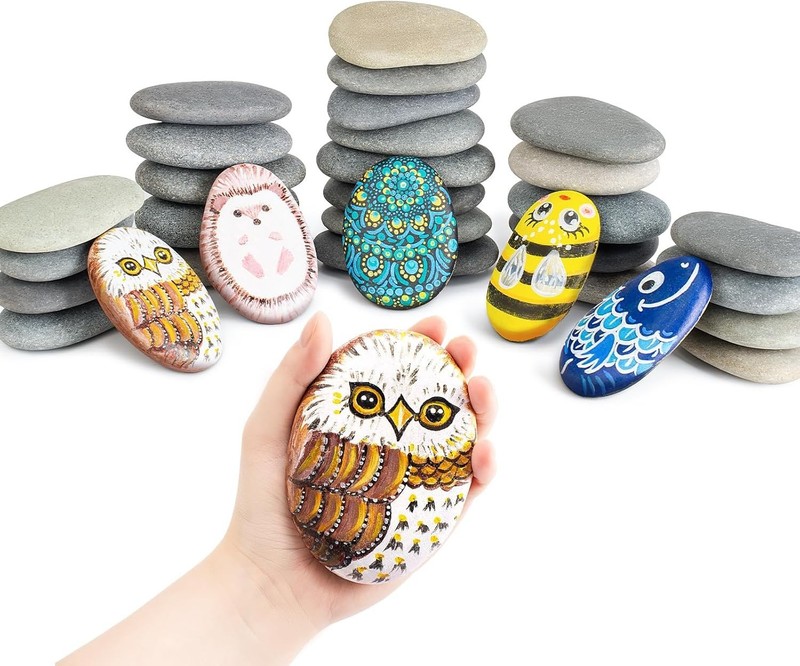 Natural Stones for Painting, 4-5 Inch - 30 Pack gallery