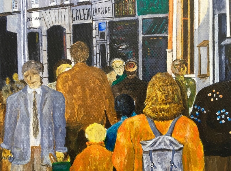 Contemporary Expressionism Amsterdam City Street Scene People Figures Mystery gallery