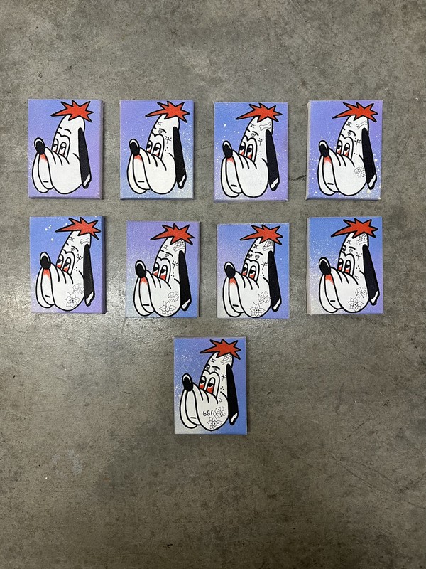 Droppy Dog Evolution Of A Soundcloud Rapper Original Small Paintings Series