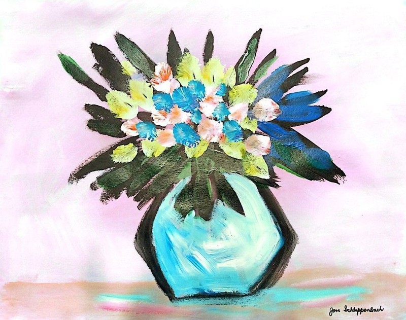 Expressionism 14X11 Flowers Handmade Signed Colorful Original Art Home Decor COA