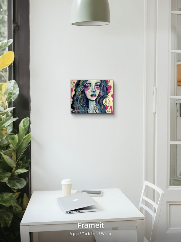 Original Acrylic Painting 14x11 Signed Canvas Art, Expressive Pop Art Portrait gallery