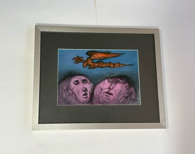Original Painting Manuel Martínez José Manuel Martínez Peña Mexico Figural VTG