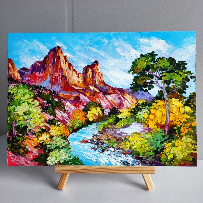 Original oil painting Grand Canyon Utah Zion National Park Landscape 10*14 inch gallery